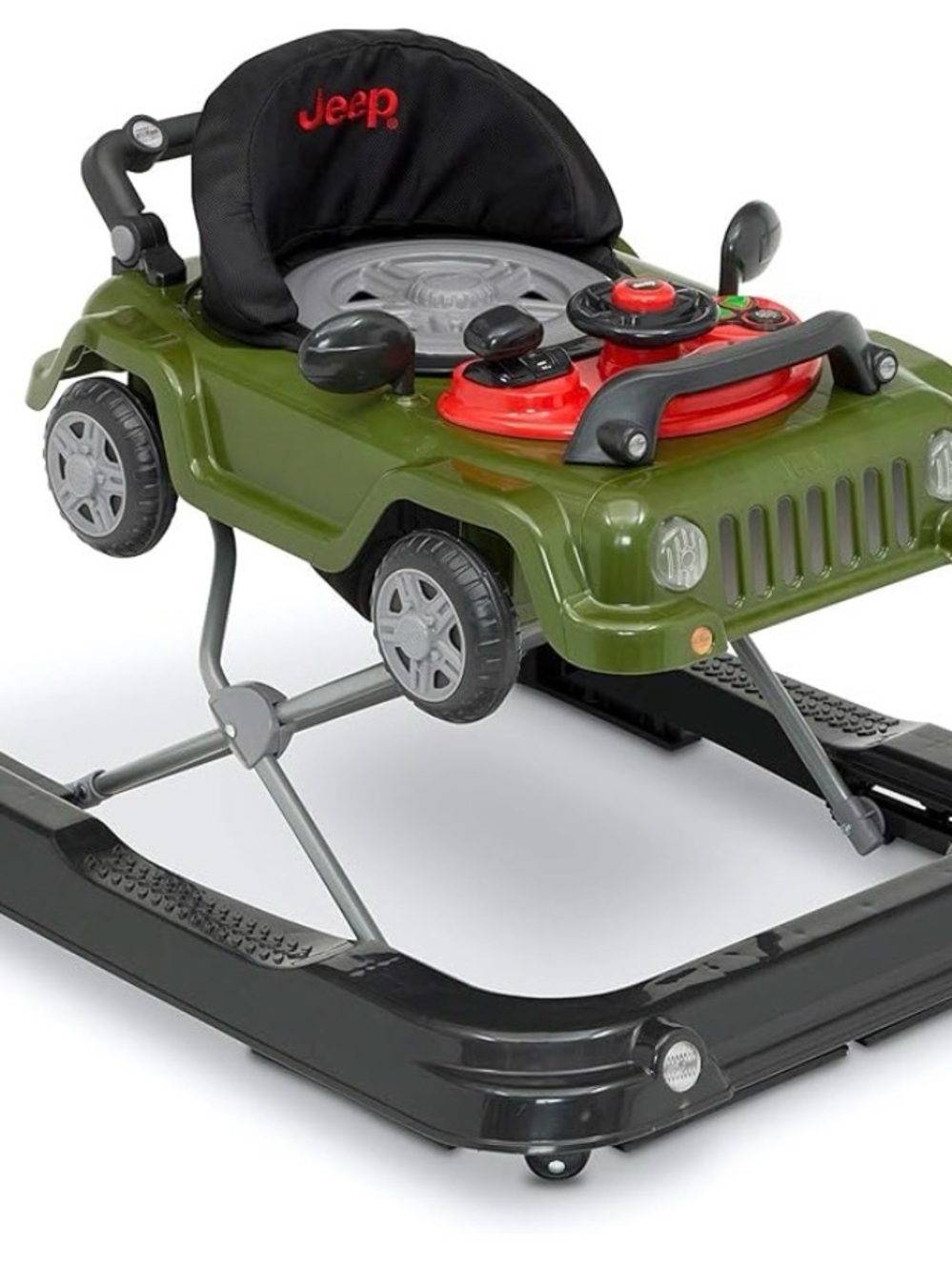 Jeep Green and Black Baby Walker with Red Interactive Dashboard